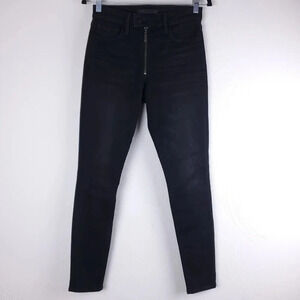 Joe’s Flawless The Charlie high rise skinny ankle exposed zipper fly black jeans